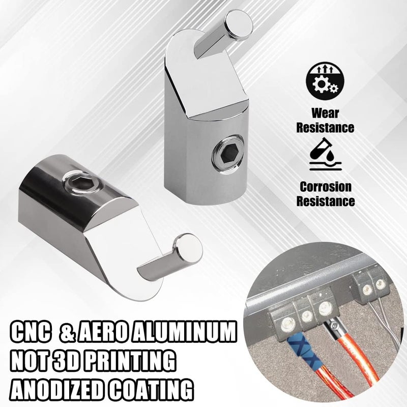 URLWALL 2PCS Input Wire Gauge Reducer, Offset Angled 1/0 Gauge to 4 Gauge Amp Input Reducers, Car Audio Power/Ground Input Reducer Connection Brass with Nickel Plated (Silver) - Image 5